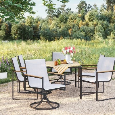 2pc Henning Outdoor Patio Dining Chairs Arm Chairs Gray - Project 62™ 3 2pc Henning Outdoor Patio Dining Chairs Arm Chairs Gray - Project 62™