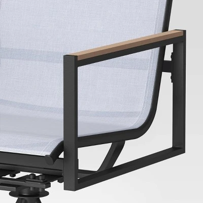 2pc Henning Swivel Outdoor Patio Dining Chairs Rocking Chairs Black - Project 62™ 6 2pc Henning Swivel Outdoor Patio Dining Chairs Rocking Chairs Black - Project 62™ - Image 4