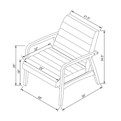 Northway Channel Tufted Wood Armchair Brown Faux Leather - Project 62™ 9 Northway Channel Tufted Wood Armchair Brown Faux Leather - Project 62™ - Image 7