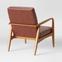 Northway Channel Tufted Wood Armchair Brown Faux Leather - Project 62™ 11 Northway Channel Tufted Wood Armchair Brown Faux Leather - Project 62™ -Project 62 Sales Store GUEST 20d09d47 9eaf 4d7d ac87 605b97dbae27