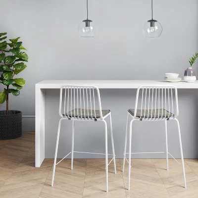 Set Of 2 Sodra Rounded Seat Wire Counter Height Barstool White - Project 62™ 3 Set Of 2 Sodra Rounded Seat Wire Counter Height Barstool White - Project 62™