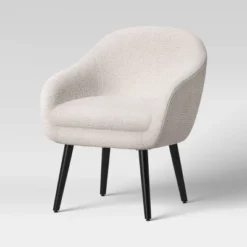 Harwell Modern Arm Barrel Chair With Wooden Legs Faux Shearling Cream - Project 62™ -Project 62 Sales Store GUEST 3de33a38 f129 4139 9cb8 6341a9188ca4