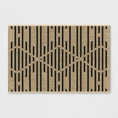 Grace Broken Geometrical Indoor/Outdoor Rug Black/Tan - Project 62™ 6 Grace Broken Geometrical Indoor/Outdoor Rug Black/Tan - Project 62™ - Image 4