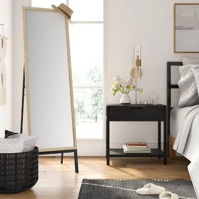 20" X 66" Oak And Metal Modern Floor Mirror Brown - Project 62™ 3 20" X 66" Oak And Metal Modern Floor Mirror Brown - Project 62™