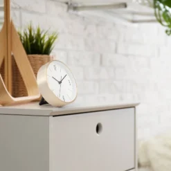 6" Round Wall Clock White/Brass - Project 62™ -Project 62 Sales Store GUEST 661fe74b 32f0 48ac 801b 28fcc52c3e2c