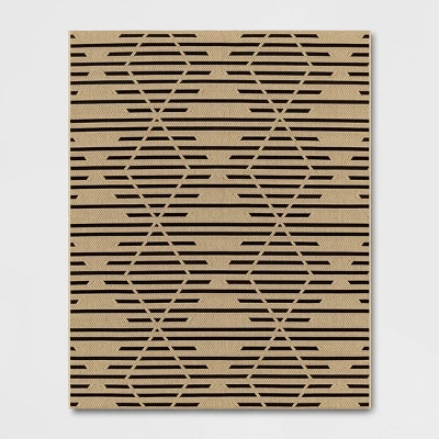 Grace Broken Geometrical Indoor/Outdoor Rug Black/Tan - Project 62™ 7 Grace Broken Geometrical Indoor/Outdoor Rug Black/Tan - Project 62™ - Image 5