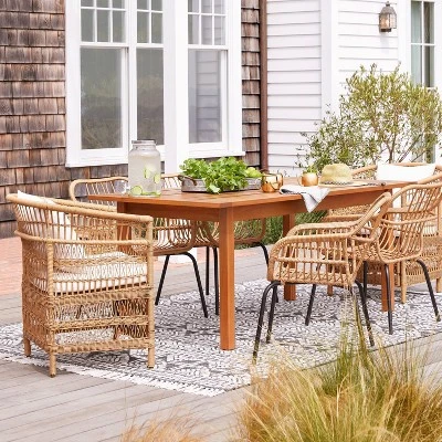 Kaufmann Wood Rectangle Patio Dining Table, Outdoor Furniture - Natural - Project 62™ 3 Kaufmann Wood Rectangle Patio Dining Table, Outdoor Furniture - Natural - Project 62™