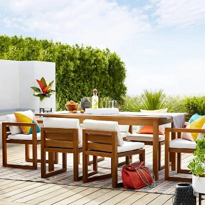 Kaufmann 2pk Wood Patio Arm Chairs - Natural - Project 62™ 3 Kaufmann 2pk Wood Patio Arm Chairs - Natural - Project 62™