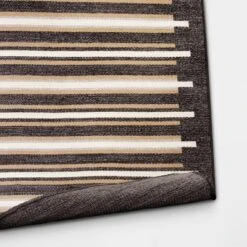 7'x10' Striped Tapestry Rectangular Woven Outdoor Area Rug Charcoal Gray - Project 62™ -Project 62 Sales Store GUEST 89c92463 18cf 4d7d b46b 42299b152b1b