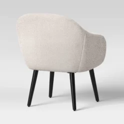 Harwell Modern Arm Barrel Chair With Wooden Legs Faux Shearling Cream - Project 62™ -Project 62 Sales Store GUEST bd29cafc d1c7 4f83 90ae 99176b1f2509