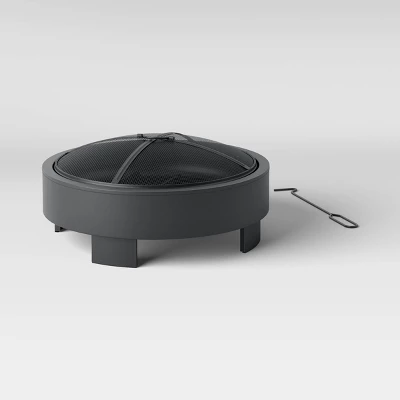 24" Round Wood Burning Fire Pit With Legs - Black - Project 62™ 4 24" Round Wood Burning Fire Pit With Legs - Black - Project 62™ - Image 2