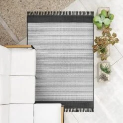 5' X 7' Outdoor Rug Striped Fringe Black - Project 62™ 7 5' X 7' Outdoor Rug Striped Fringe Black - Project 62™ -Project 62 Sales Store GUEST cd564f5b 1bfc 4256 a3d9 97e6d89b24db 1
