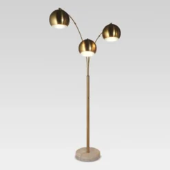 Globe Multi 3-Head Floor Lamp Gold Metal/Marble - Project 62™