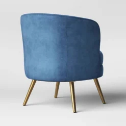 Beadle Accent Chair With Brass Leg Velvet Blue - Project 62™ -Project 62 Sales Store GUEST e11583ec 29c6 45c1 beb3 aaaa0bb28088